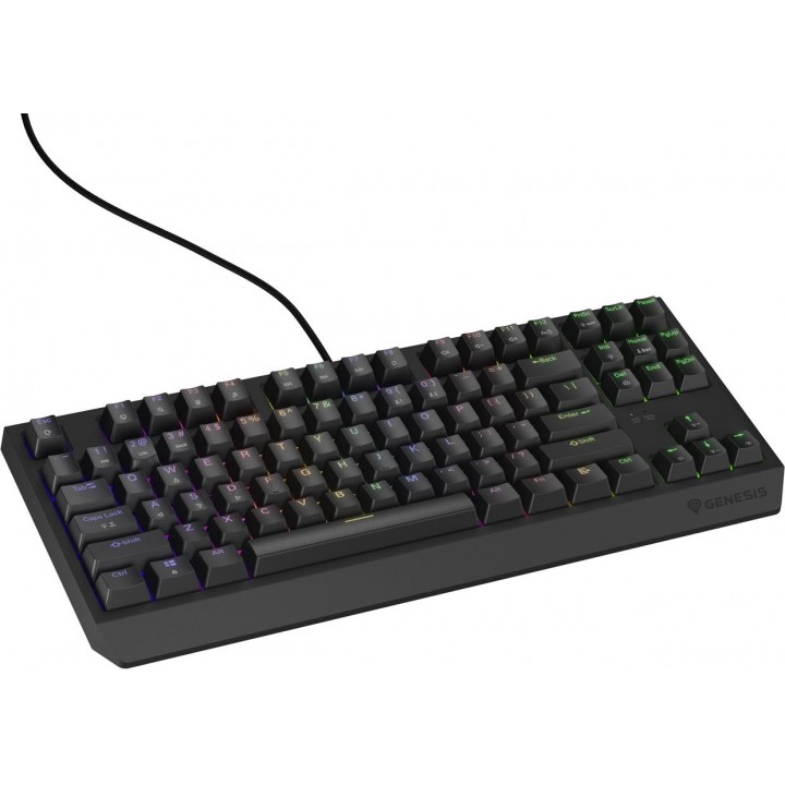 Genesis herní klávesnice THOR 230 TKL RGB Outemu Brown Drátová USB US layout Černá